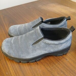 Lands' End women's blue Gray suede slip-on shoes